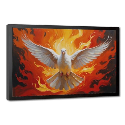 Burning Dove of Peace Oil Painting The Holy Spirit Dove