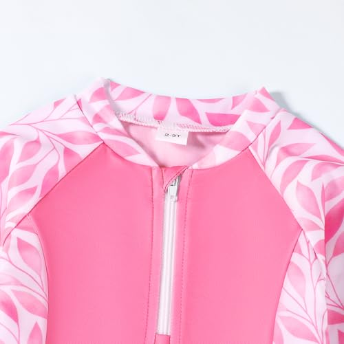 Image of Toddler Girls Long Sleeve Swimsuits Girl Swimwear Little Girls Swimsuits 2 Pieces Toddler Rash Guard Swimsuit Print