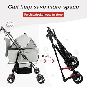 Pet Stroller,3-in-1 Folding Dog Stroller,Multifunction Dog Cat Jogger Stroller,4 Wheel Foldable Pet Stroller with Detachable Carrier Storage Basket&Storage Bag for Medium Small Dogs Cats Pet Stroller,3-in-1 Folding Dog Stroller,Multifunction Dog Cat Jogger Stroller,4 Wheel Foldable Pet Stroller with Detachable Carrier Storage Basket&Storage Bag for Medium Small Dogs Cats