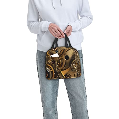 Debou Cool Steampunk Gears Insulated Lunch Bag Cooler Tote Reusable Leakproof Lunch Box Easy Clean For Work Office Picnic Beach Or Travel #TOP7