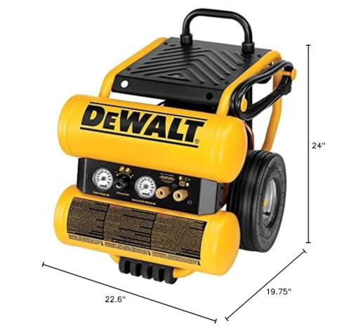 DEWALT D55154 1.1 HP Continuous 4 Gal Electric Wheeled Dolly-Style Air Compressor with Panel - Image 9