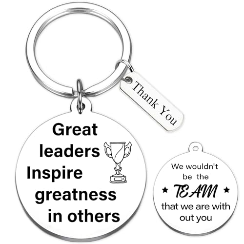 Soireeparty Thank You Gifts Coach Keyring - Silver Appreciation Keychain for Men Women Football Basketball Baseball Softball Coaches, Retirement Present for Fitness Soccer Tennis Volleyball Teather
