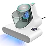 HAUSHOF Mattress Vacuum Cleaner, 16 Kpa Bed Vacuum Cleaner with 275nm UV-C Light, 140°F Heat, Ultrasonic, HEPA Filter, Dual Dust Cups, Versatile Handheld Vacuums for Bed, Sofa, Couch, Crib