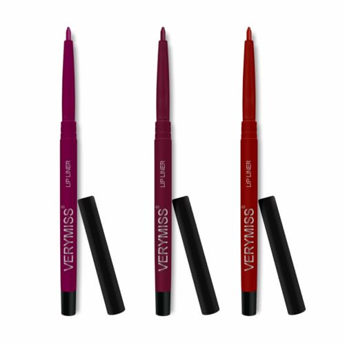 Image of VERYMISS Creamy Matte Lip Liner Pencil | Waterproof, Long Lasting & Matte Finish | Smooth Application | Defines & Shapes Lips | For Women & Girls I Set of 3