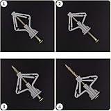 100Pcs Plasterboard Fixings Kit: 50 Anti-Rotational Expansion Tubes + 50 Anchor Screws | Heavy Duty Drywall Cavity Wall Plugs | for TV Brackets, Hollow Walls - Image 5