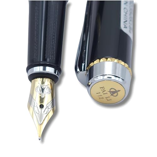 Image of Venti Fountain Pen - Metal Luxury Pen, Schmidt Nib (Medium), Best Pen Gift Set for Men & Women, Professional, Executive, Office, Nice Pens,Return Gift (F112-Black)