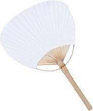 mão puro papel branco,Ventilador redondo chinês com bambu - Leque verão com pintura caligrafia em branco leque verão, leque belas artes redondo Jiem-br