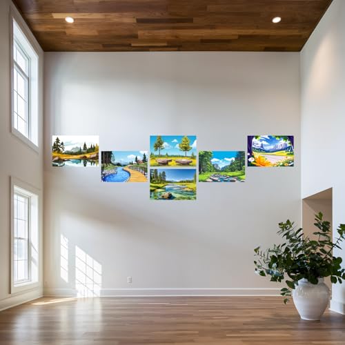 Image of SiddArtify Nature Wall Art Poster Print Set - Landscape Scenery Decor for Living Room Bedroom Office - 12x18 inch Sticker Pack of 6