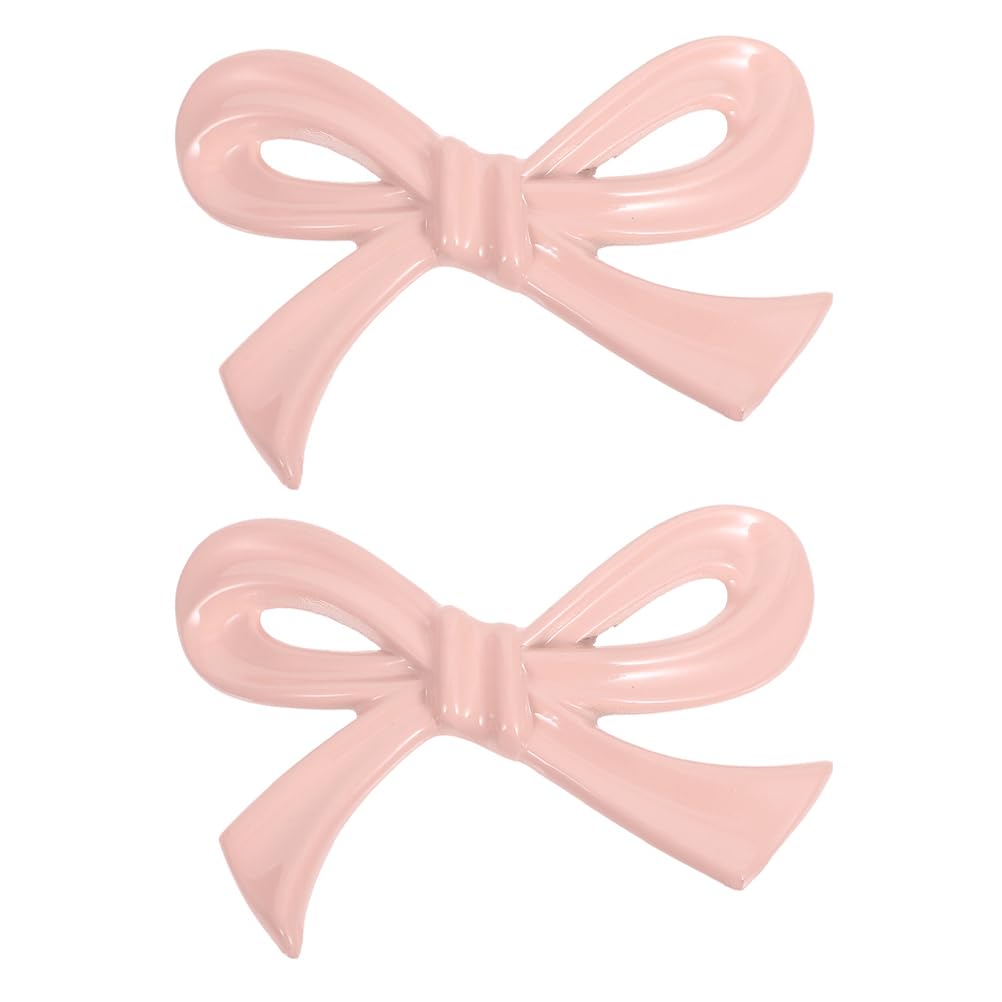 DIYEAH 2pcs Light Pink Bow Cabinet Handles - Decorative Drawer Knobs for Chest of Drawers & Wardrobes - Whimsical Bow-Shaped Cupboard Door Handles for Nursery & Kitchen