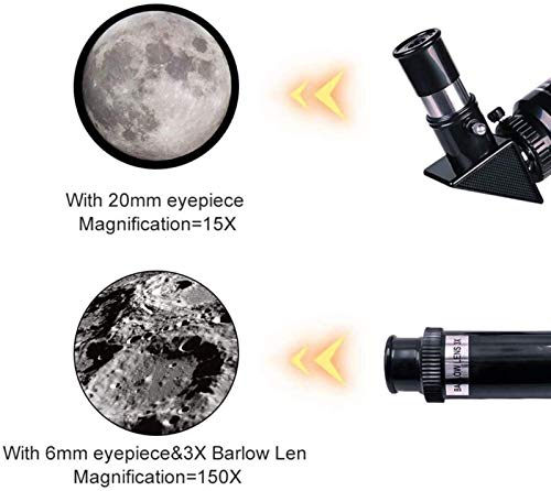 Telescopio refractor 70 mm para principiantes y niños miniatura 6