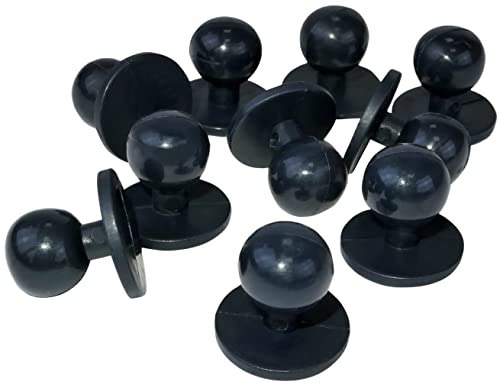 AERZETIX - C56555 - Lot de 10 Boutons boules pour veste de cuisinier Ø17.4x16.8 mm - couleur bleu foncé - en plastique - pâtissier boulanger vêtements artisanat tricot