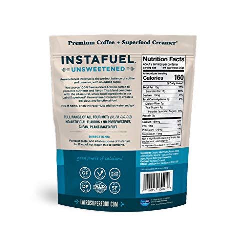 Laird Superfood Unsweetened Instafuel, Unsweetened, 227 Grams