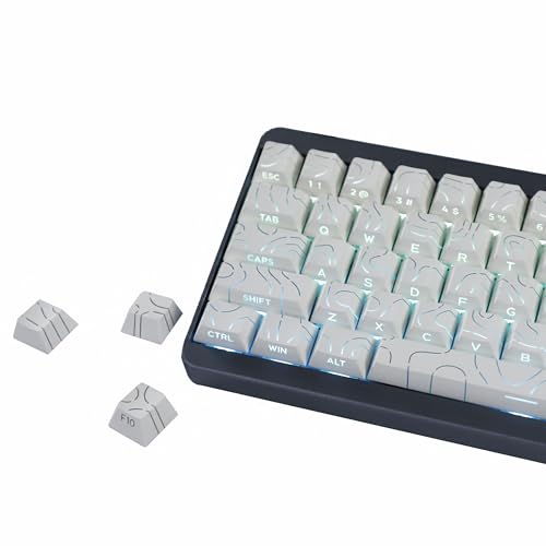 YMDK Contour Line White Keycaps Full Set 97 Keys Side Illuminated Glossy Custom Keycap Cherry Profile PBT + PC Double Shot for MX Mechanical Keyboard YMDK Contour Line White Keycaps Full Set 97 Keys Side Illuminated Glossy Custom Keycap Cherry Profile PBT + PC Double Shot for MX Mechanical Keyboard