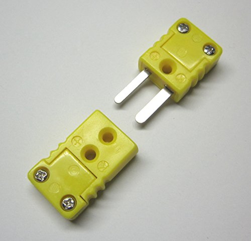 Mini K-Type Thermocouple Wire Connector, Cable Connector, 5 Sets Pairs Male and Female Type K Plugs