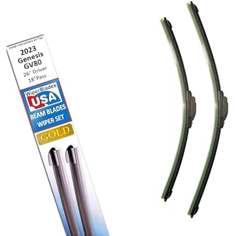 Beam Blade Wipers Set for 2023 Genesis GV80 Replacement Set - WiperBladesUSA Gold Beam Wiper Blades Wipers Set Cover