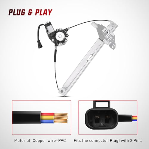 Image of Nilight Power Window Regulator /Motor Compatible with 2006 2007 2008 2009 2010 2011 2012 2013 Chevrolet Impala /Impala Limited 2014 2015 2016 Front Driver Side 748-172
