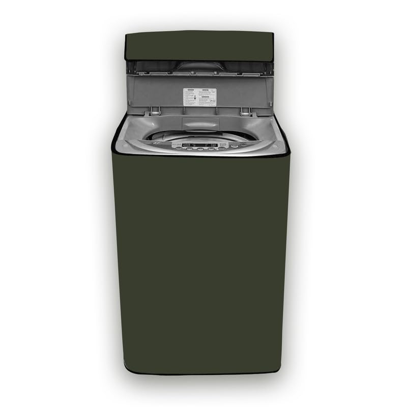 Image of Waterproof Washing Machine Cover Fully Automatic Sutaible for Samsung Model 8.0 kg Ecobubble Top Load, WA80BG4441BG (54 x 56 x 98 cms) Solid Military Print