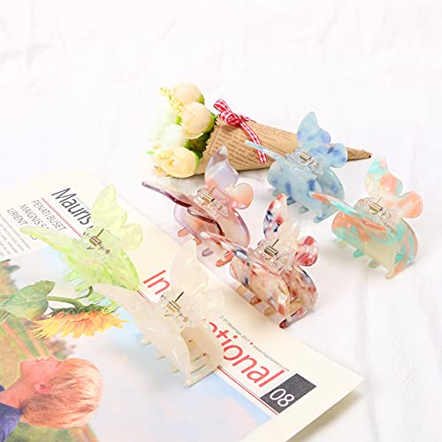 Naisier Hair Claw Butterfly Tortoise Shell Hair Claw Clips Jaw Clips 2.3 Inch Girls Butterfly Hair Clips, Beautiful Butterfly Hair Clips Hair Accessories For Girls And Women. (Mixed Color, 6 Pack) #TOP1