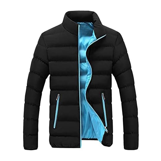 SKYWPOJU Vinterjacka herr höstjacka enfärgad dunjacka med luva övergångsjacka sportjacka fritidsjacka jacka herr höst vinterjacka herr jacka rea ​​jacka herrjacka (Color : Blue, Size : XXL)