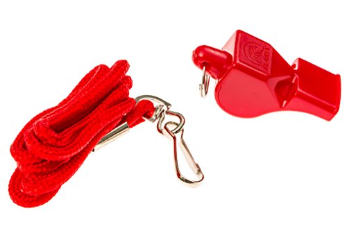 BLARIX Lifeguard Whistle and Lanyard Loudest pealess Whistle for Coach, Referee, Officials (Red and Red)