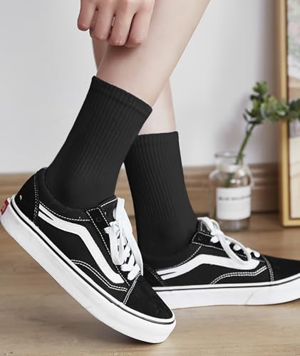 Image of HAVE A TREE 3-12 Pairs Womens Crew Lightweight Thin Calf Socks Size 6-11 | Lightweight thin crew calf socks for women, soft breathable comfort, perfect fit, durable everyday wear at great value.
