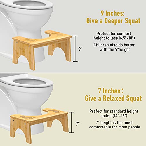 Dorpu Squatting Toilet Stool, Anti Slip Toilet Potty Step Stool Sturdy Bathroom Stool For Adults 350 Lbs Load Capacity (7 Inches) #TOP5