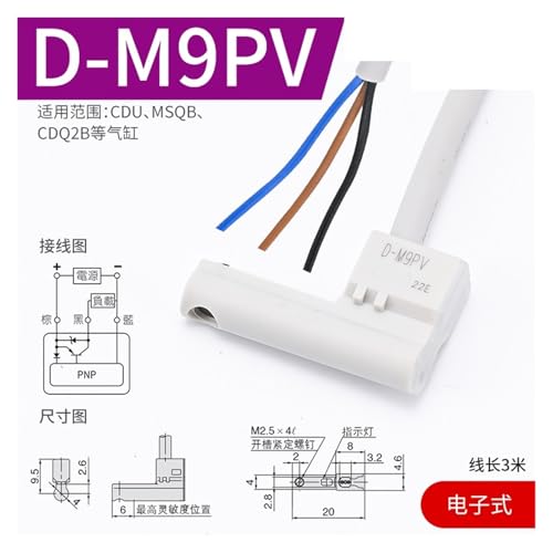 Sensor D-M9PV con salida PNP de tres hilos para control de precisión 2