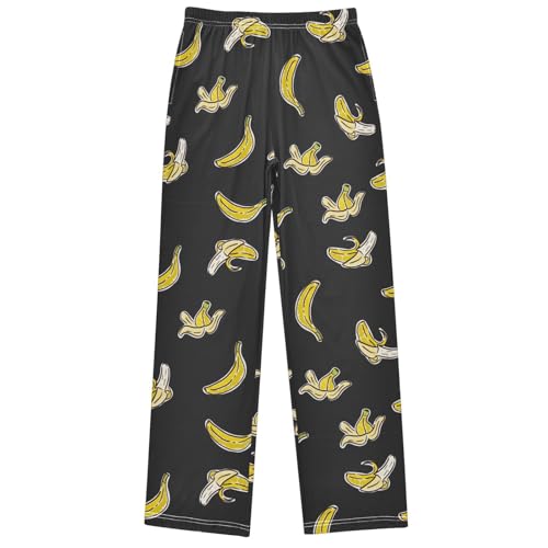 Boy's Pants Banana Black Jogger Pants Elastic Waist Long Bottoms Trousers with Pockets 6-14 Years