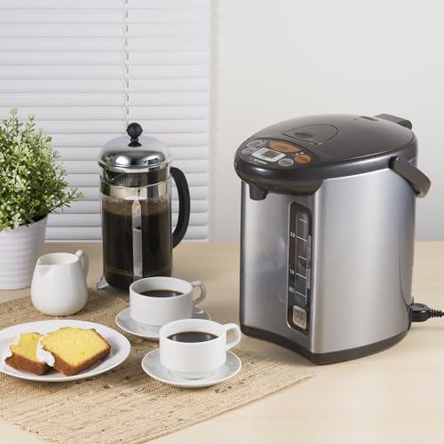 Image of Zojirushi Micom Water Boiler and Warmer CD WCC30, 3.0l, 101 Oz (Silver) | 4 Keep-Warm Temps 160 Degree /175 Degree /195 Degree /208 Degree F, Quick Temp, 700W, Energy-Saving Timer, (101 Oz)