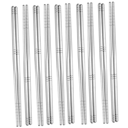 KAILIKETIY 10組 防滑防?箸 双 耐錆ステンレス製 食洗機対応 軽量 日常使い 各種アジアン料理対応