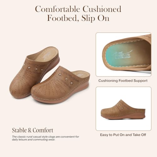 Image of SHIBEVER Clogs for Women Mules Comfortable: Slip On Closed Toe Casual Shoes