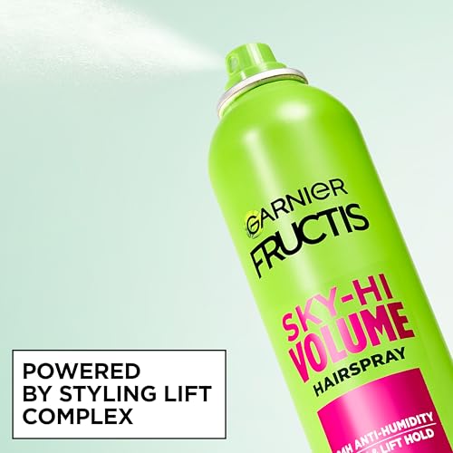 Image of Garnier Fructis Sky-Hi Volume Hairspray, Anti-Humidity Volumizing Spray With Bamboo Extract, Provides 24-Hour of Flexible Hold and Frizz Control, 8.25 oz, 2 Count (Packaging May Vary)