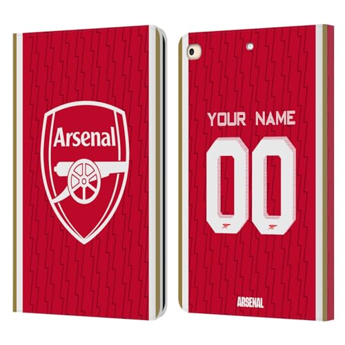 Head Case Designs Officially Licensed Custom Customized Personalized Arsenal FC Home 2023/24 Kit Leather Book Wallet Case Cover Compatible with Apple iPad 9.7 2017 / iPad 9.7 2018