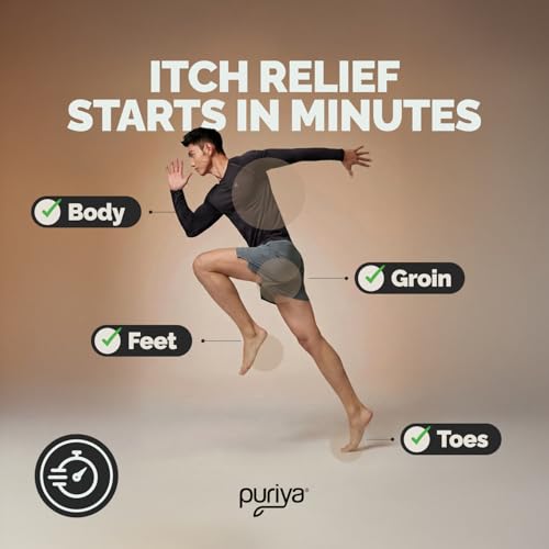 Puriya Clinically Proven Antifungal Cream for Skin Fungus, Extra-Strength Athletes Foot Cream Treatment, Jock Itch, Ringworm Treatment for Humans, Anti Fungal Itchy Skin Relief with Tea Tree Oil