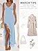 MIYIEONZ Women Sexy V Neck Sleeveless Mesh Ruffle Hem Bodycon Maxi Dress Casual Small Light Blue Y2K Backless High Slit Cocktail Party Club Dress