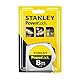 Stanley Bandmaß Powerlock 1-33-198 (8m, 25mm breit, robustes Kunststoffgehäuse, mit metrischer Skalierung, dreifache Vernietung, mit Gürtelclip, Feststeller & automatischer Rücklauf)