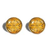 Solomon's King Solomon Seal 6 Sixth Pentacle of Saturn Cufflinks Cuff links Fashion Jewelry Talisman...