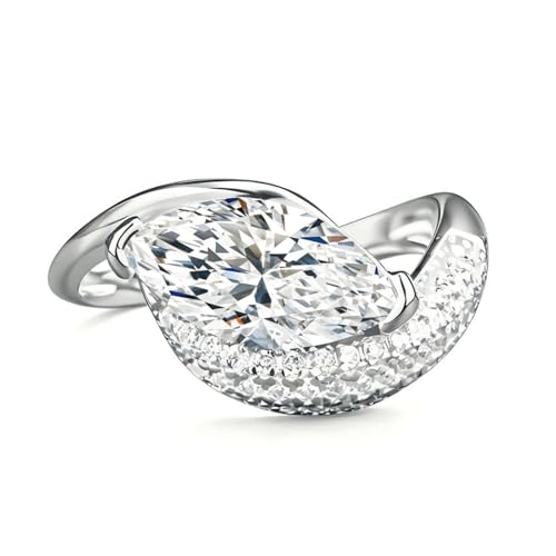 Bague marquise en moissanite 2 carats, argent 925 éclatant et intemporel