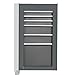Side Cabinet, Gray, 19 in. W, 6 Drawers