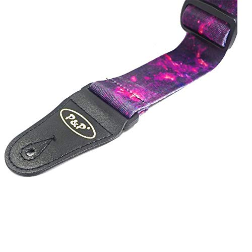 Bestgle Sangle de guitare en polyester terylene Longueur réglable Purple Cloud Starry Sky Pattern pour guitares… - Les Beatles, Paul McCartney, John Lennon, RIngo Starr, George Harrison Bestgle Sangle de guitare en polyester terylene Longueur réglable Purple Cloud Starry Sky Pattern pour guitares… – Image 5