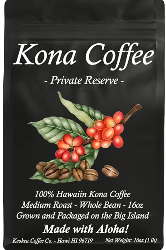 100% Kona Coffee - Whole Bean - Medium Roast - 1 l