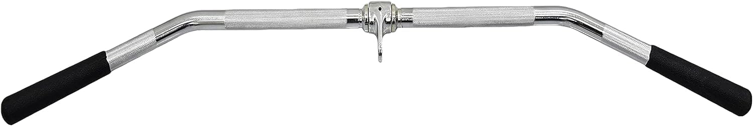 LAT Pulldown Bar, Weight Machine Accessories For Home Gym, Solid Steel Tricep Press Down Bar with Rubber Handgrips and Revolving Hanger-48 inch