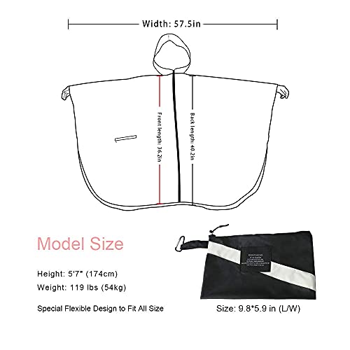 Image of salamra Rain Poncho Jacket - Hooded Waterproof Raincoat with Pocket for Women Men Adults