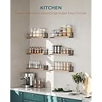 OROPY Spice Rack Wall Mounted, Rustic Wood Hanging Rack for Over The Stove, Kitchen Wall, 4 Pack - Image 3