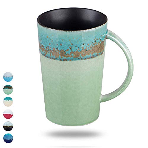 Oojdzoo Handmade Pottery CoffeeTea Mug Polish - 16 oz Rustic Stoneware Ceramic Cup Clay Art E