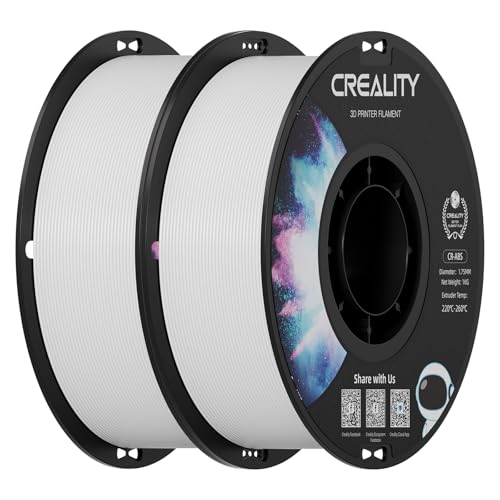 Image of Creality ABS Filament 1.75mm White 2 kg, 3D Printer Filament Bundle, Excellent Resistance, Odorless Non-Toxic, Stability, Tough, 2 Pack(4.4 lbs) (White 2-Pack)