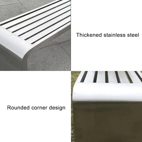 Banc de jardin en acier inoxydable au design épuré et finitions de luxe