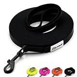 Miauff Schleppleine für Hunde, Gummiert & Wasserdicht, Robuste Trainingsleine mit Handschlaufe & Karabiner für Große bis Kleine Hunde (schwarz, 3m)