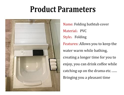 Bandeja de madera para bañera de 70 cm con cubierta aislante de PVC blanco 7