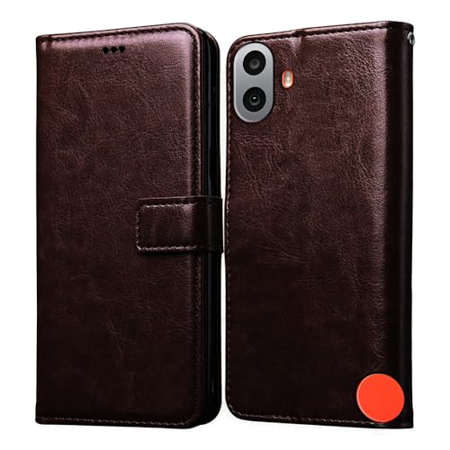 Casotec Flip Cover Back Case for CMF by Nothing Phone 1 5G | Premium Leather Finish | Inbuilt Pockets & Stand | Flip Cover Back Case for CMF by Nothing Phone 1 5G (Coffee)- Best and cheap mobile covers in India